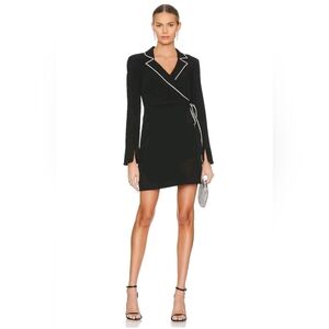 Crystal Lined Barette Blazer Dress in Black Size XS